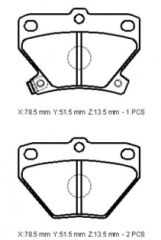 TOYOTA YARIS- 00/06; ARKA FREN BALATASI 1,0/1,3/1,5 (DİSK) (78,5X51,5X13,5) (DAIWA) 04466-20090