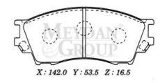 MAZDA B2500- PICK UP- 97/00; ÖN FREN BALATASI 4X4 (DİSK) (142X53,5X16,5) (DAIWA) TA01-33-23Z